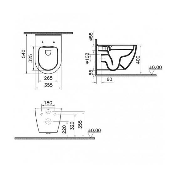 Bidet bianco filo parete WC Mia Round VitrA